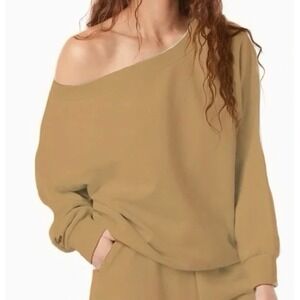 Favorite Daughter Tan Boat Neck‎ Sweatshirt